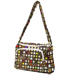 Squares Colorful Texture Modern Art Front Pocket Crossbody Bag