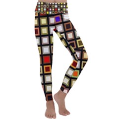 Squares Colorful Texture Modern Art Kids  Lightweight Velour Classic Yoga Leggings