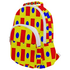 Pattern Design Backdrop Rounded Multi Pocket Backpack by Sudhe