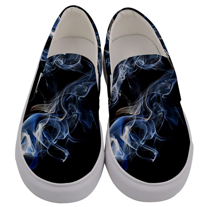 Smoke Flame Dynamic Wave Motion Men s Canvas Slip Ons