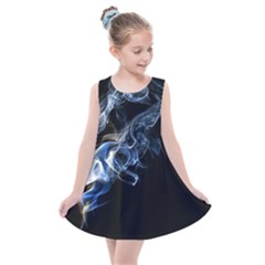 Smoke Flame Dynamic Wave Motion Kids  Summer Dress by Sudhe