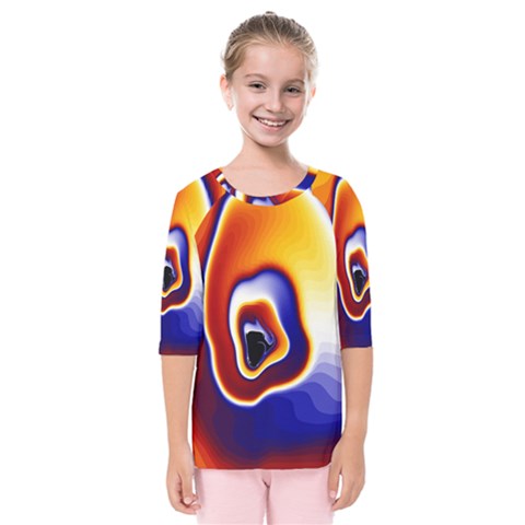 Fractal Art Paint Pattern Texture Kids  Quarter Sleeve Raglan Tee by Sudhe