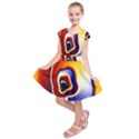 Fractal Art Paint Pattern Texture Kids  Short Sleeve Dress View1