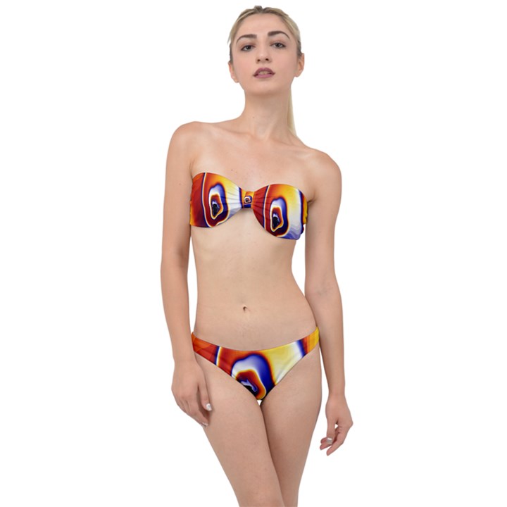 Fractal Art Paint Pattern Texture Classic Bandeau Bikini Set