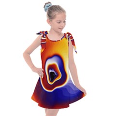 Fractal Art Paint Pattern Texture Kids  Tie Up Tunic Dress by Sudhe