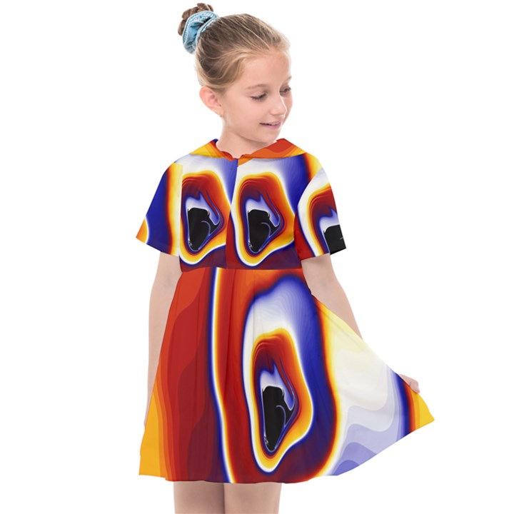 Fractal Art Paint Pattern Texture Kids  Sailor Dress