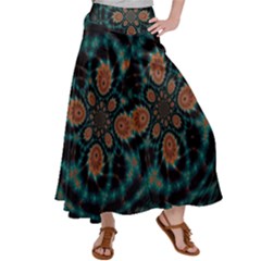 Abstract Digital Geometric Pattern Satin Palazzo Pants