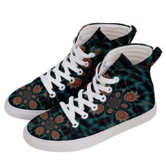 Abstract Digital Geometric Pattern Women s Hi-top Skate Sneakers by Sudhe