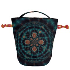 Abstract Digital Geometric Pattern Drawstring Bucket Bag by Sudhe