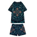 Abstract Digital Geometric Pattern Kids  Swim Tee and Shorts Set View2