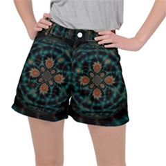 Abstract Digital Geometric Pattern Stretch Ripstop Shorts