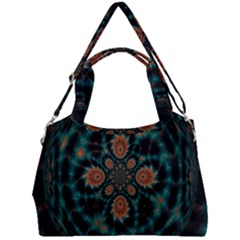 Abstract Digital Geometric Pattern Double Compartment Shoulder Bag