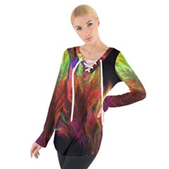 Abstract Digital Art Fractal Tie Up Tee by Sudhe