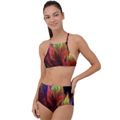 Abstract Digital Art Fractal High Waist Tankini Set