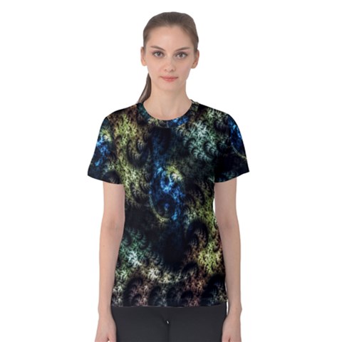 Abstract Digital Art Fractal Women s Cotton Tee by Sudhe