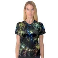 Abstract Digital Art Fractal V-neck Sport Mesh Tee