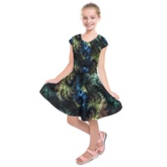 Abstract Digital Art Fractal Kids  Short Sleeve Dress