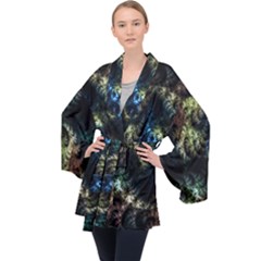 Abstract Digital Art Fractal Velvet Kimono Robe