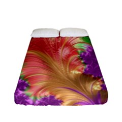 Fractal Purple Green Orange Yellow Fitted Sheet (full/ Double Size) by Sudhe