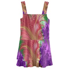 Fractal Purple Green Orange Yellow Kids  Layered Skirt Swimsuit by Sudhe