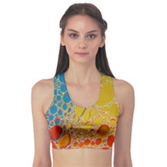 Bubbles Abstract Lights Yellow Sports Bra by Sudhe