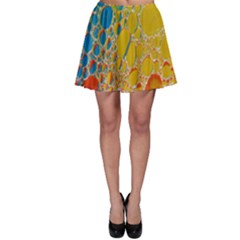 Bubbles Abstract Lights Yellow Skater Skirt by Sudhe