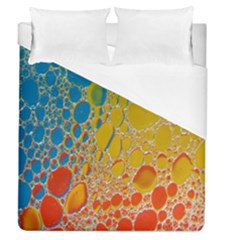 Bubbles Abstract Lights Yellow Duvet Cover (queen Size) by Sudhe