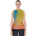 Bubbles Abstract Lights Yellow Mock Neck Shell Top View1