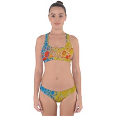 Bubbles Abstract Lights Yellow Cross Back Hipster Bikini Set by Sudhe