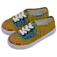 Bubbles Abstract Lights Yellow Kids  Classic Low Top Sneakers by Sudhe