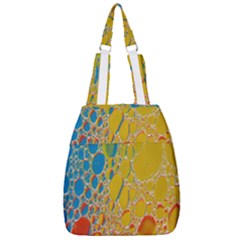 Bubbles Abstract Lights Yellow Center Zip Backpack by Sudhe