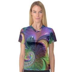 Fractal Artwork Art Swirl Vortex V-neck Sport Mesh Tee