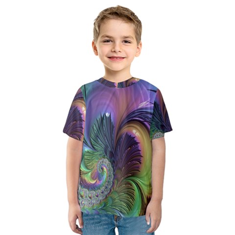 Fractal Artwork Art Swirl Vortex Kids  Sport Mesh Tee by Sudhe