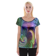 Fractal Artwork Art Swirl Vortex Cap Sleeve Top by Sudhe