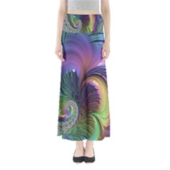 Fractal Artwork Art Swirl Vortex Full Length Maxi Skirt by Sudhe