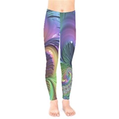 Fractal Artwork Art Swirl Vortex Kids  Legging by Sudhe