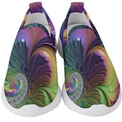 Fractal Artwork Art Swirl Vortex Kids  Slip On Sneakers by Sudhe