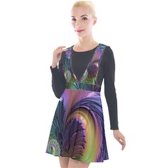 Fractal Artwork Art Swirl Vortex Plunge Pinafore Velour Dress