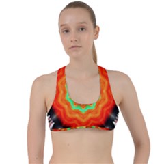 Abstract Kaleidoscope Colored Criss Cross Racerback Sports Bra by Sudhe