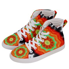 Abstract Kaleidoscope Colored Women s Hi-top Skate Sneakers by Sudhe