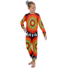 Abstract Kaleidoscope Colored Kids  Long Sleeve Set 