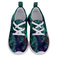 Fractal Turquoise Feather Swirl Running Shoes by Sudhe