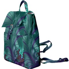 Fractal Turquoise Feather Swirl Buckle Everyday Backpack