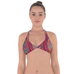 Color Rainbow Abstract Flow Merge Halter Neck Bikini Top by Sudhe