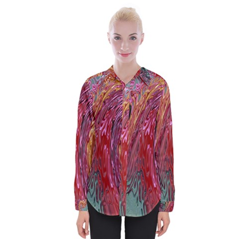 Color Rainbow Abstract Flow Merge Womens Long Sleeve Shirt by Sudhe