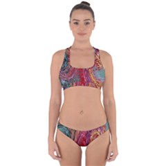 Color Rainbow Abstract Flow Merge Cross Back Hipster Bikini Set by Sudhe