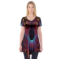 Abstract Abstracts Geometric Short Sleeve Tunic  by Sudhe