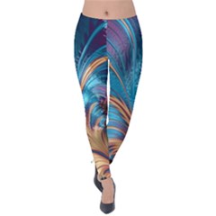 Fractal Art Artwork Psychedelic Velvet Leggings by Sudhe