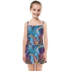 Fractal Art Artwork Psychedelic Kids  Summer Sun Dress by Sudhe