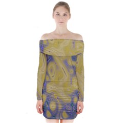 Color Explosion Colorful Background Long Sleeve Off Shoulder Dress by Sudhe